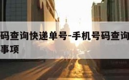 手机号码查询快递单号-手机号码查询快递单号注意事项